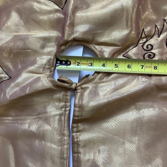 Santa’s Best Tree Skirt Gold Satin Purple Velvet Trim - Picture 16 of 16